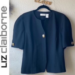 Liz Claiborne vintage classy black vintage top-jacket